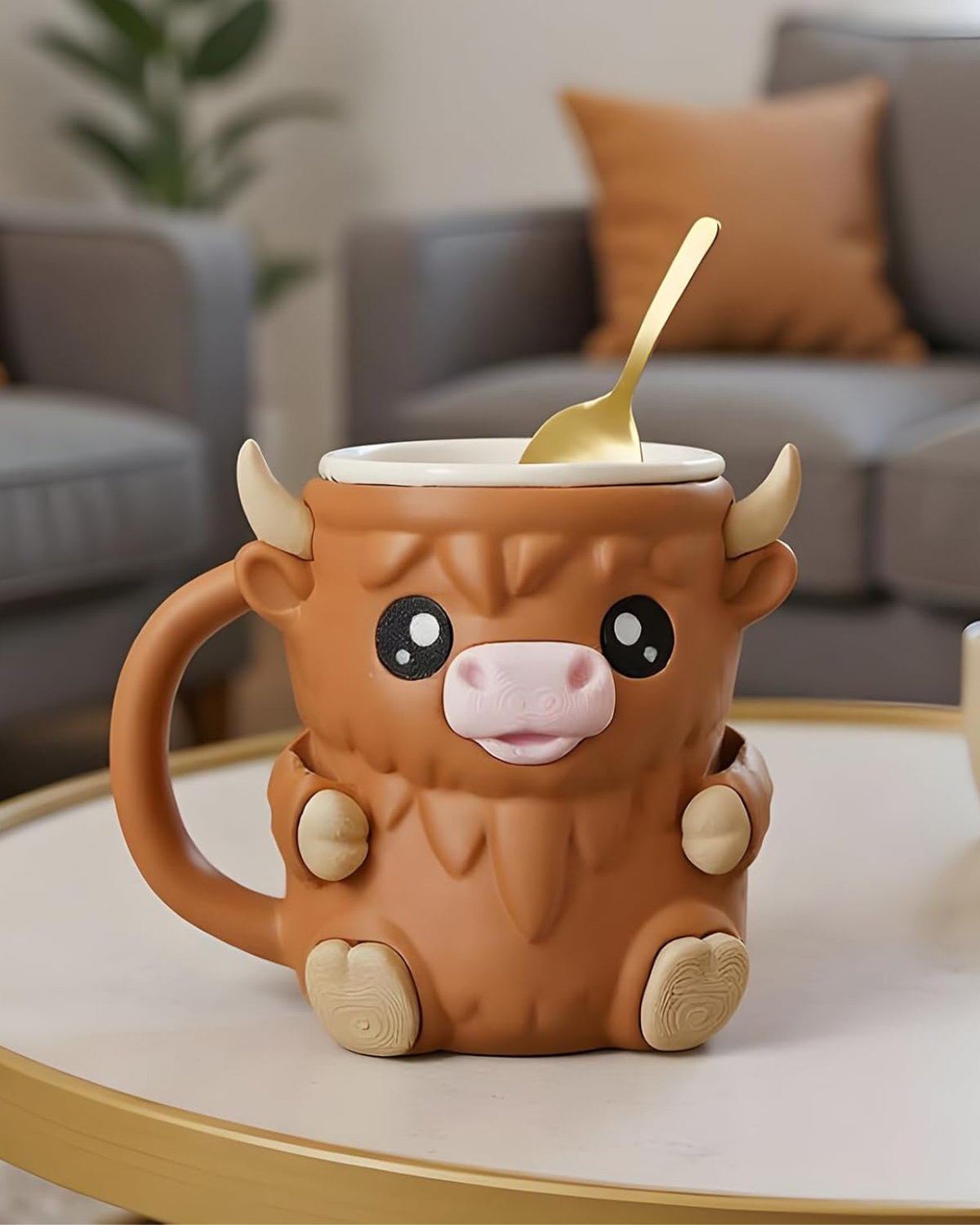Cow Mug with Spoon Holders