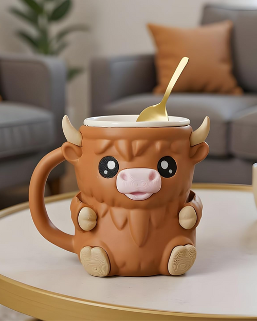 Cow Mug with Spoon Holders